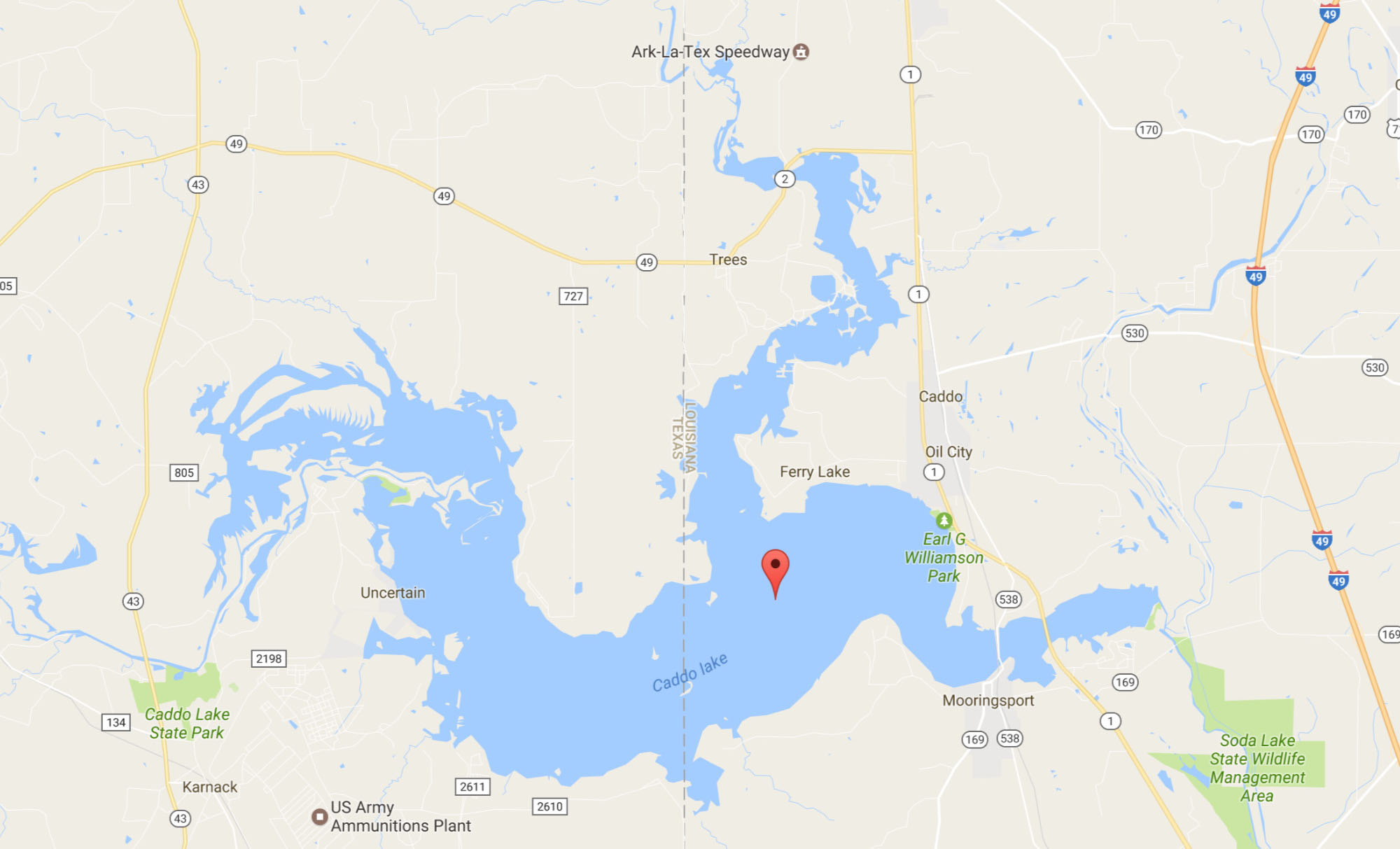 Caddo Lake Map